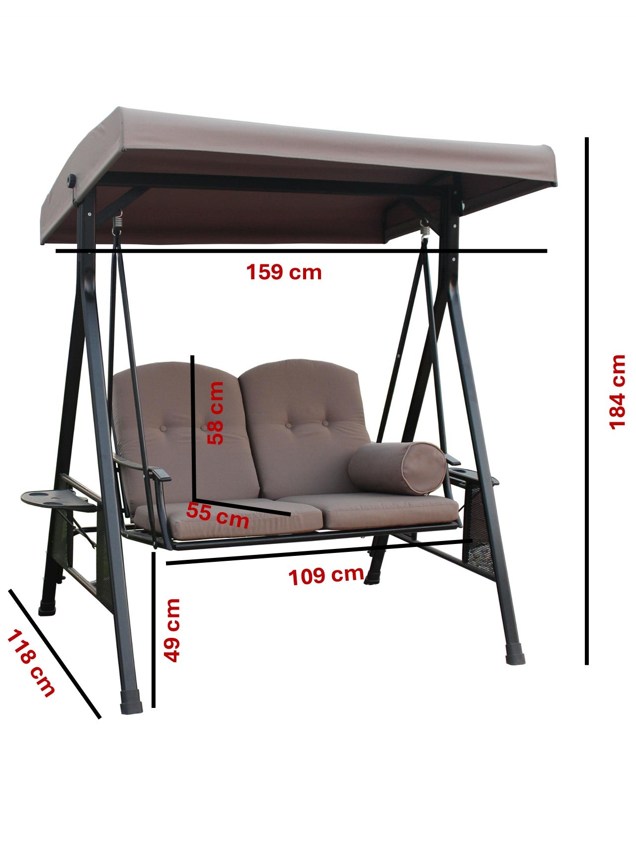 Luxury Outdoor Swing with Canopy - 2 Seater
