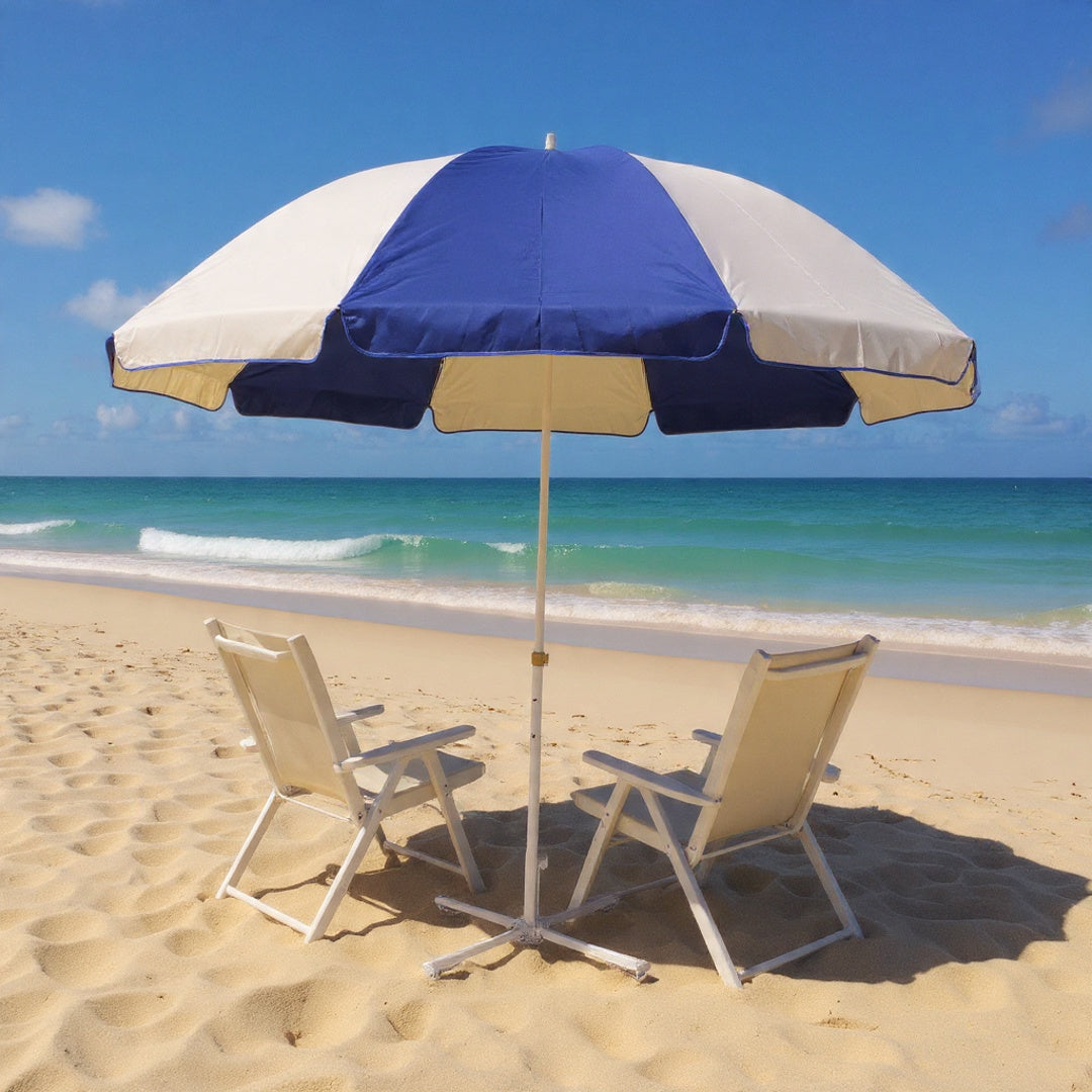 SunCap Parasol – Elegant Shade in Blue & White