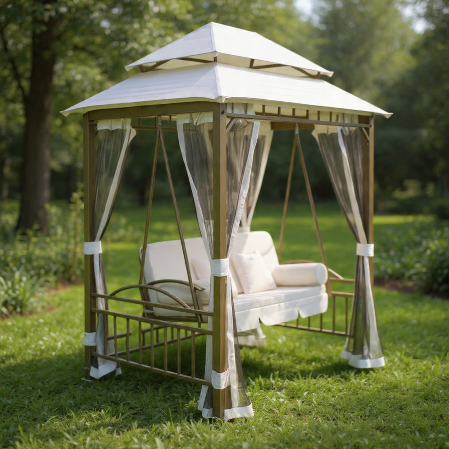 Fayrouz – Outdoor Swing Pergola Set