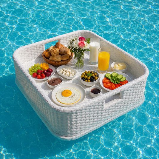 Poolside Perfection – Elegant Square Floating Tray (Aluminum)