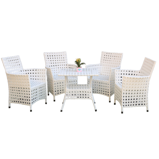 Snow White Set – Elegant Outdoor Dining for Four