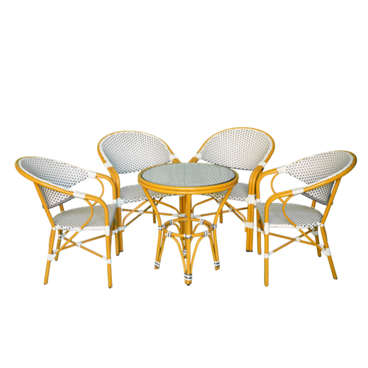 RiO Rattan Dining Set – Elegant Outdoor Dining for Four