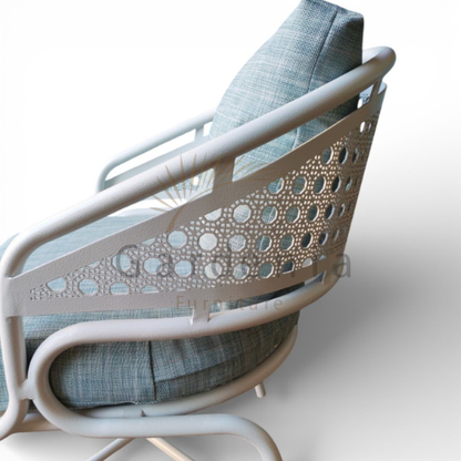 Grace Chair – Modern Comfort with Elegant Arabesque Design.